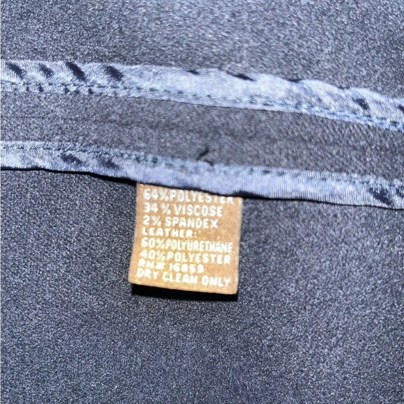 J.McLaughlin Navy Blue Tie Waist Vest with Faux Leather Trim – Size Large - Picture 6 of 6